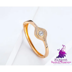 Eye Style Gold Alloy Gold Plated Diamond Decorative Simple