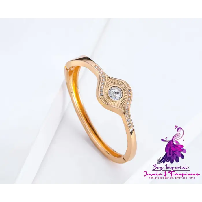 Eye Style Gold Alloy Gold Plated Diamond Decorative Simple