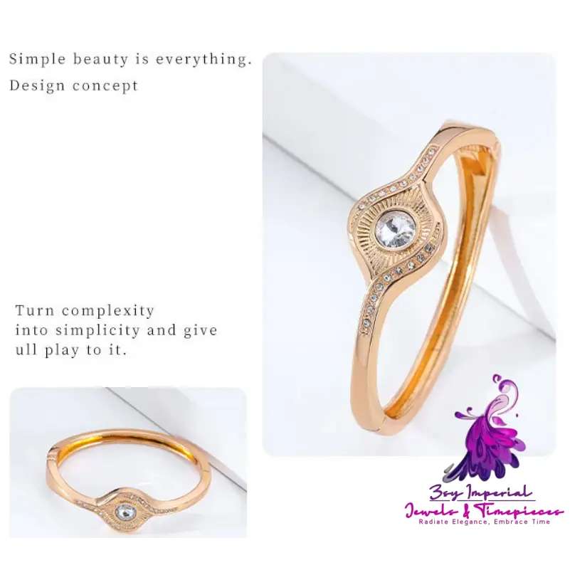 Eye Style Gold Alloy Gold Plated Diamond Decorative Simple