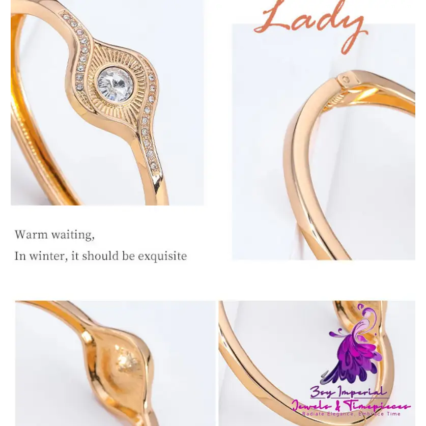 Eye Style Gold Alloy Gold Plated Diamond Decorative Simple