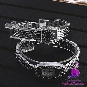 Square Dial Diamond Bracelet Watch for Women