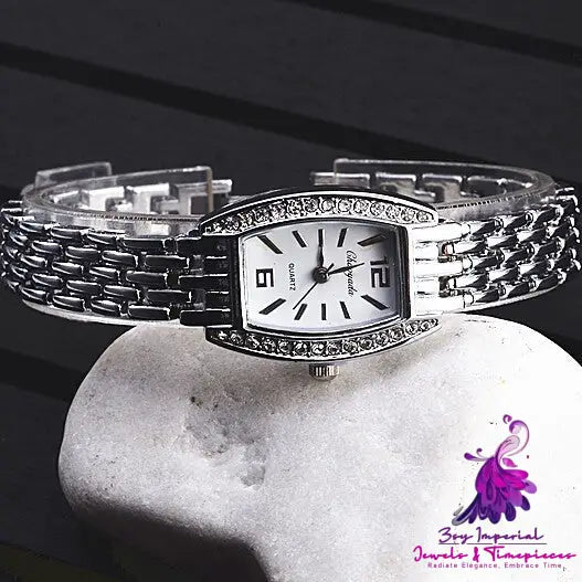 Square Dial Diamond Bracelet Watch for Women