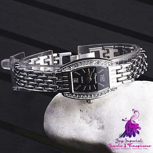 Square Dial Diamond Bracelet Watch for Women