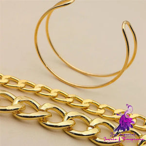 Double-layer Thick Chain Bracelet Set