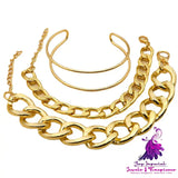 Double-layer Thick Chain Bracelet Set