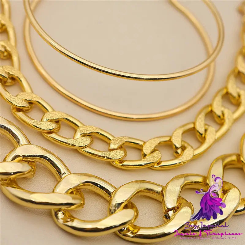 Double-layer Thick Chain Bracelet Set