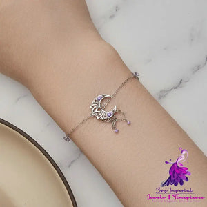 Sterling Silver Moon Dreamcatcher Bracelet