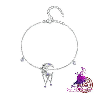 Sterling Silver Moon Dreamcatcher Bracelet