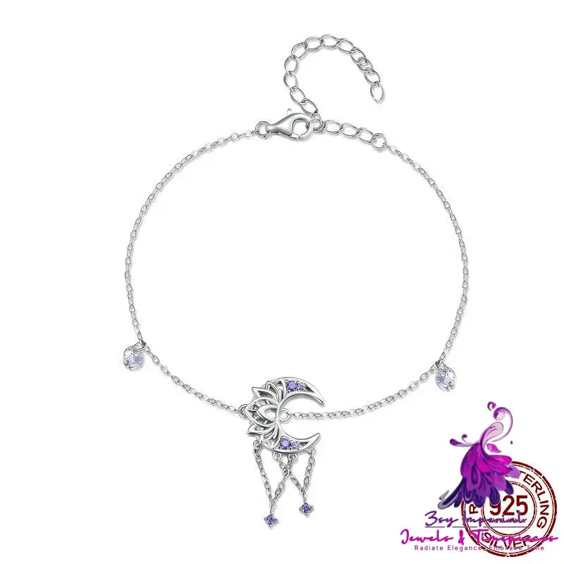 Sterling Silver Moon Dreamcatcher Bracelet