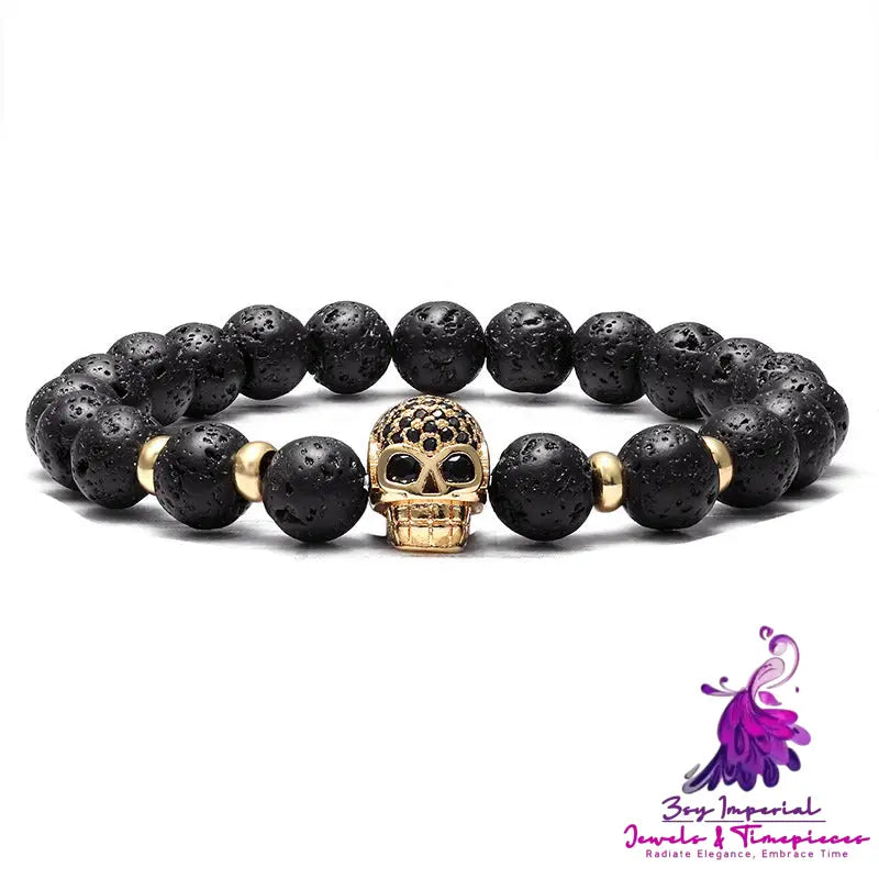 Micro Inlaid Zircon Skull Bracelet