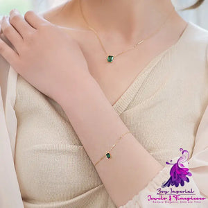 Korean Style Sterling Silver Emerald Bracelet