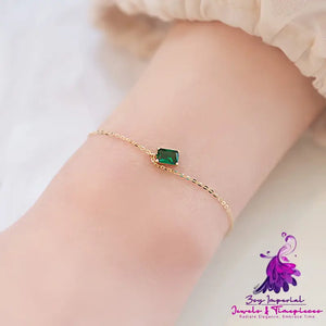 Korean Style Sterling Silver Emerald Bracelet