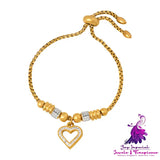 Hip Hop Hollowed Out Peach Heart Bracelet