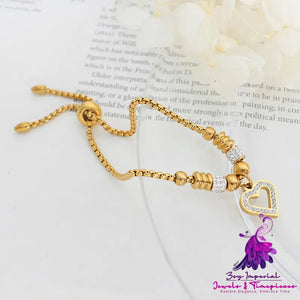 Hip Hop Hollowed Out Peach Heart Bracelet