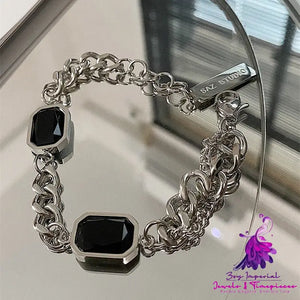 Cool Black Gemstone Splicing Bracelet