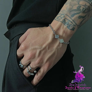 Fashion Letter Dice Bracelet in Silver