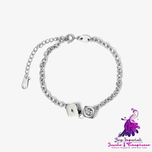 Fashion Letter Dice Bracelet in Silver