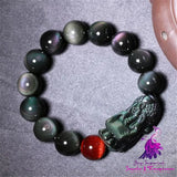 Rainbow Eyes Obsidian Bracelet for Men