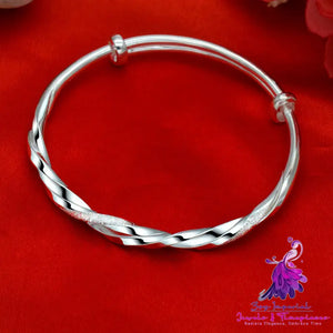 Personalized Twist Sterling Silver Bracelets