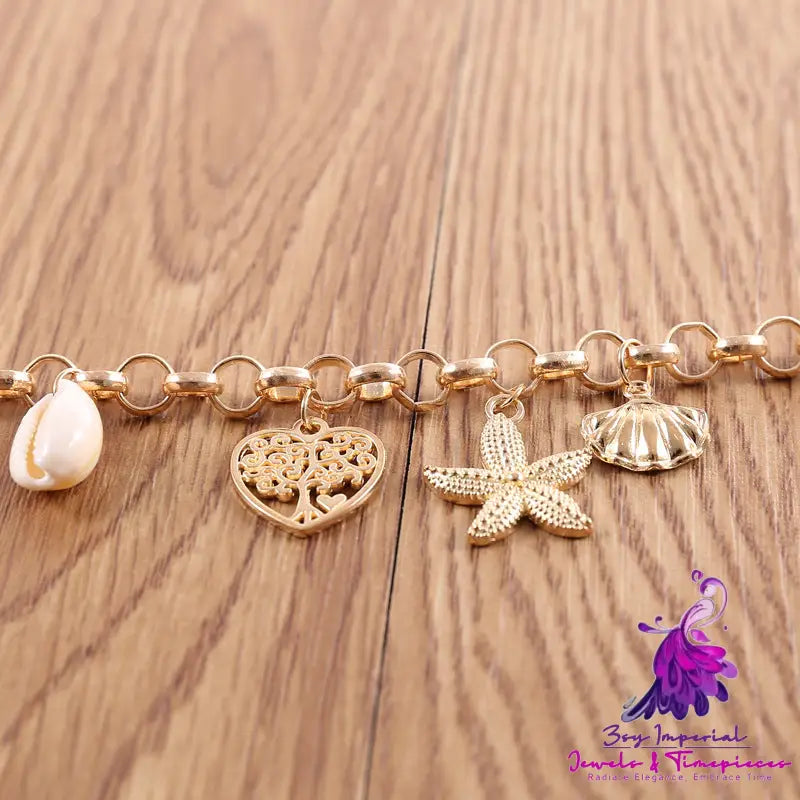 Women’s Fashion Simple Shell Starfish Scallop Love Bracelet