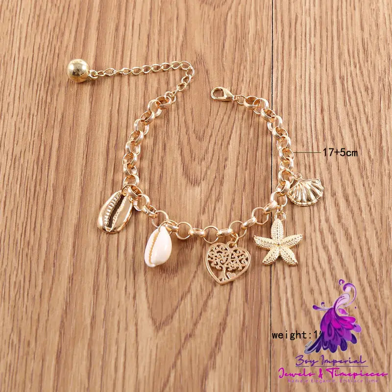 Women’s Fashion Simple Shell Starfish Scallop Love Bracelet