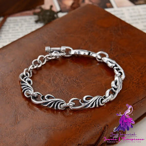 New Vine Flower Silver Bracelet Men’s Bracelet