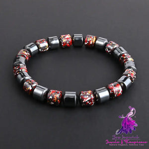 Natural Black Gallstone Bracelet