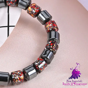 Natural Black Gallstone Bracelet