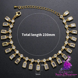 Gold-plated Square Zirconia Bracelet