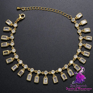 Gold-plated Square Zirconia Bracelet