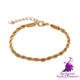 Vacuum Electroplated Gold Twist Bracelet