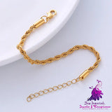 Vacuum Electroplated Gold Twist Bracelet