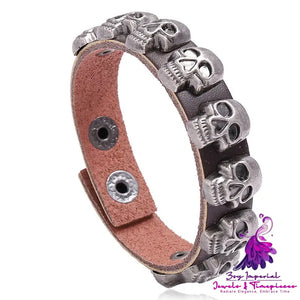 Personality Skull Leather Bracelet