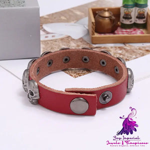 Personality Skull Leather Bracelet