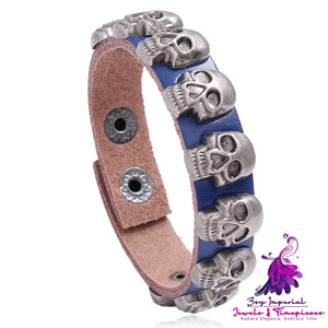 Personality Skull Leather Bracelet