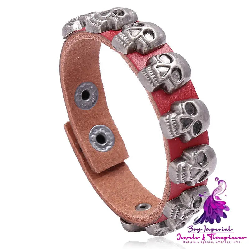 Personality Skull Leather Bracelet