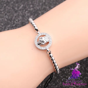 Tiny Zircon Skull Bracelet