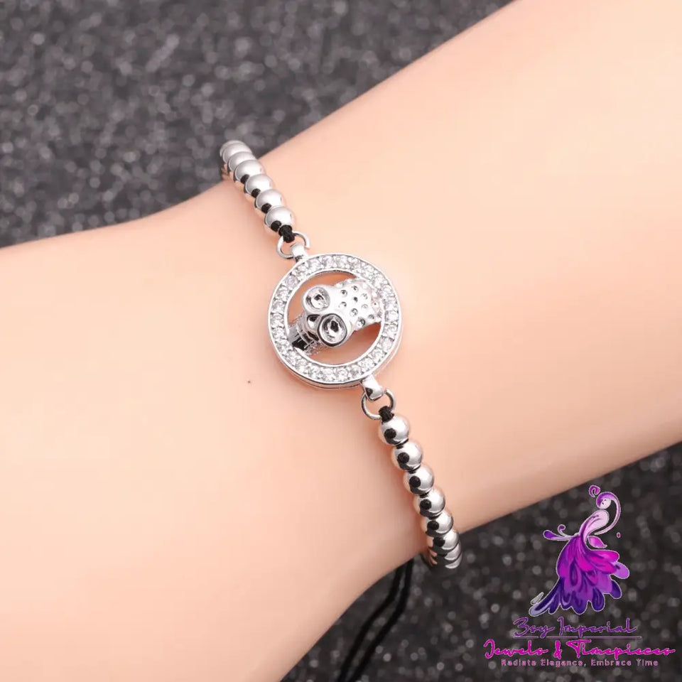 Tiny Zircon Skull Bracelet