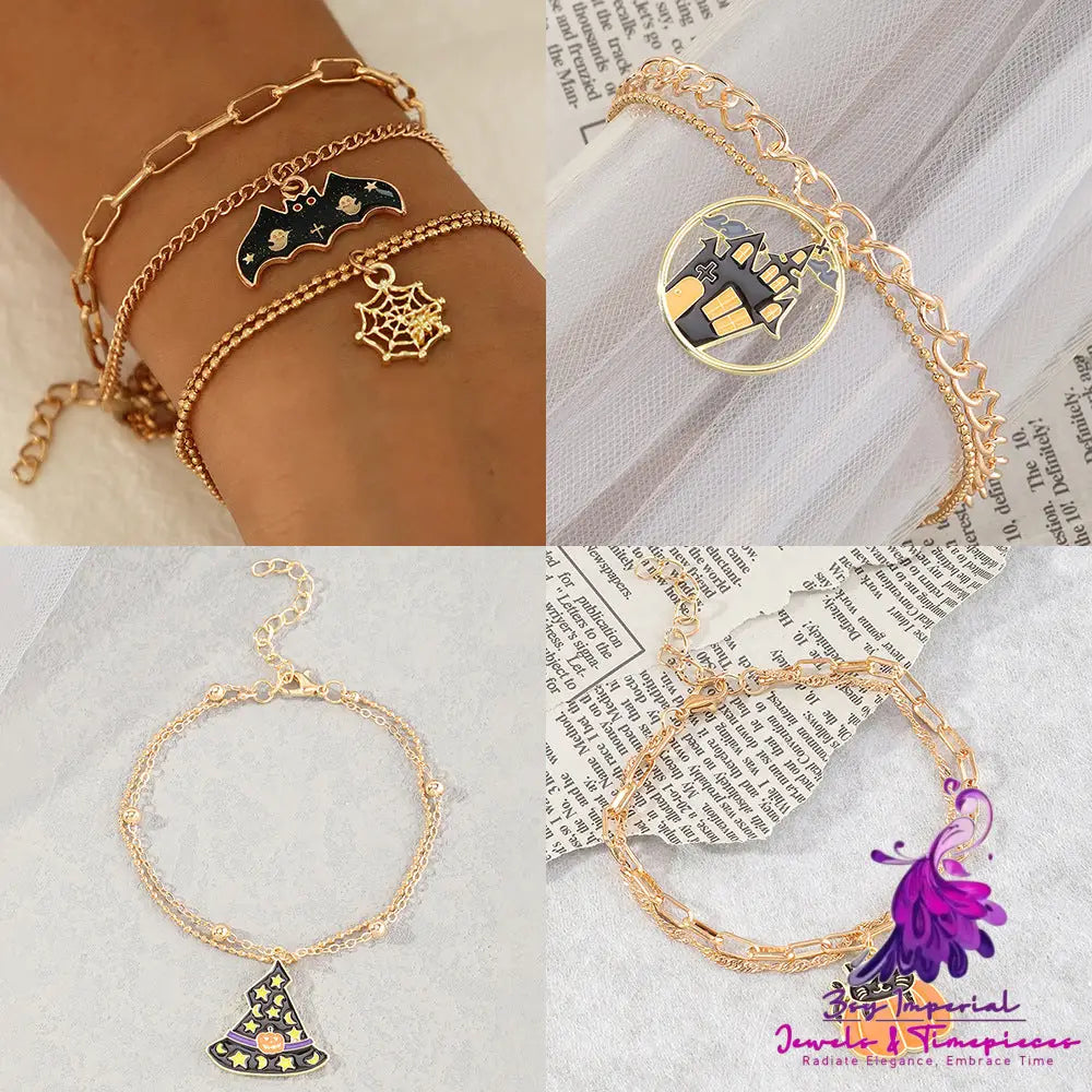 Simple Personality Metal Chain Halloween Bracelet