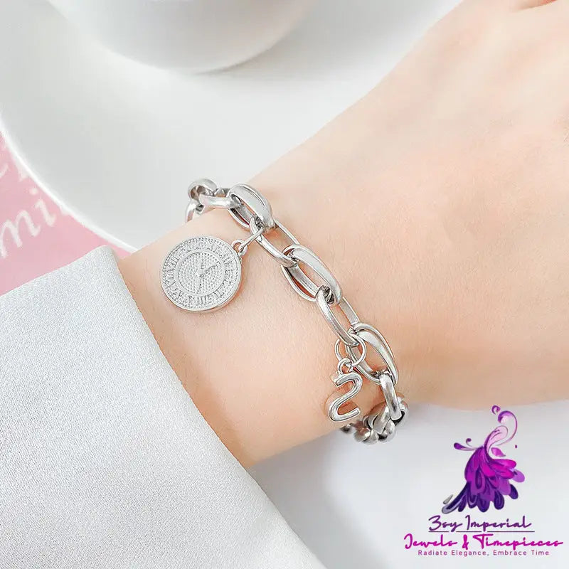 Retro Personality Bracelet Women’s Titanium Steel Bracelet