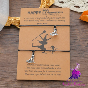 Halloween Witch Card Bracelet Personality Fashion Broom