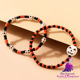 Halloween Day Skull Color Rice Beads Elastic Rope