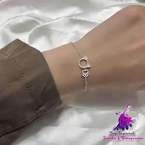 Minimalist Hollow Sparkling Diamond Bracelet for Women