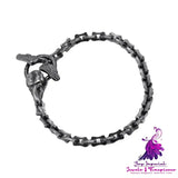 Silver Trend Vintage Raven Head Keel Bracelet