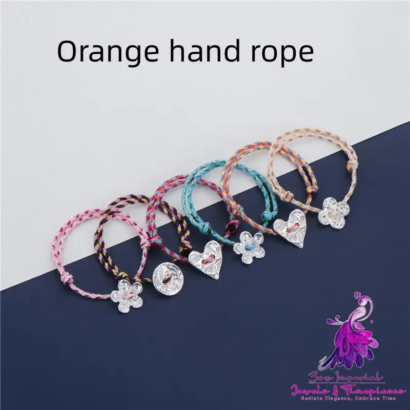 Silver Love Hand Rope Bracelet