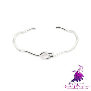 Knotted Heart Sterling Silver Bracelet