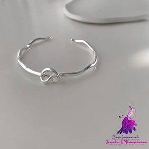 Knotted Heart Sterling Silver Bracelet