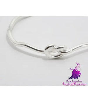 Knotted Heart Sterling Silver Bracelet