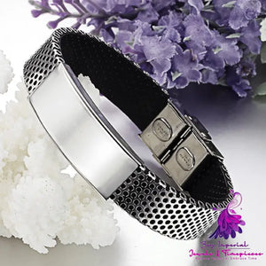 Titanium Leather Men’s Bracelet