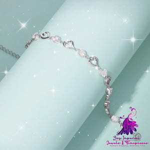 Women’s Loving Heart Zircon Bracelet S925 Sterling Silver